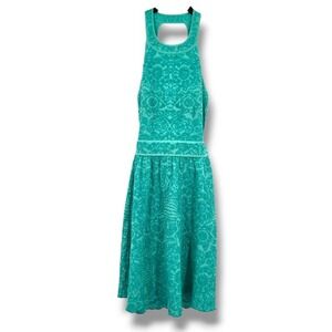 Missoni‎ Knit Dress Sleeveless Open Back Green Floral Print Casual S